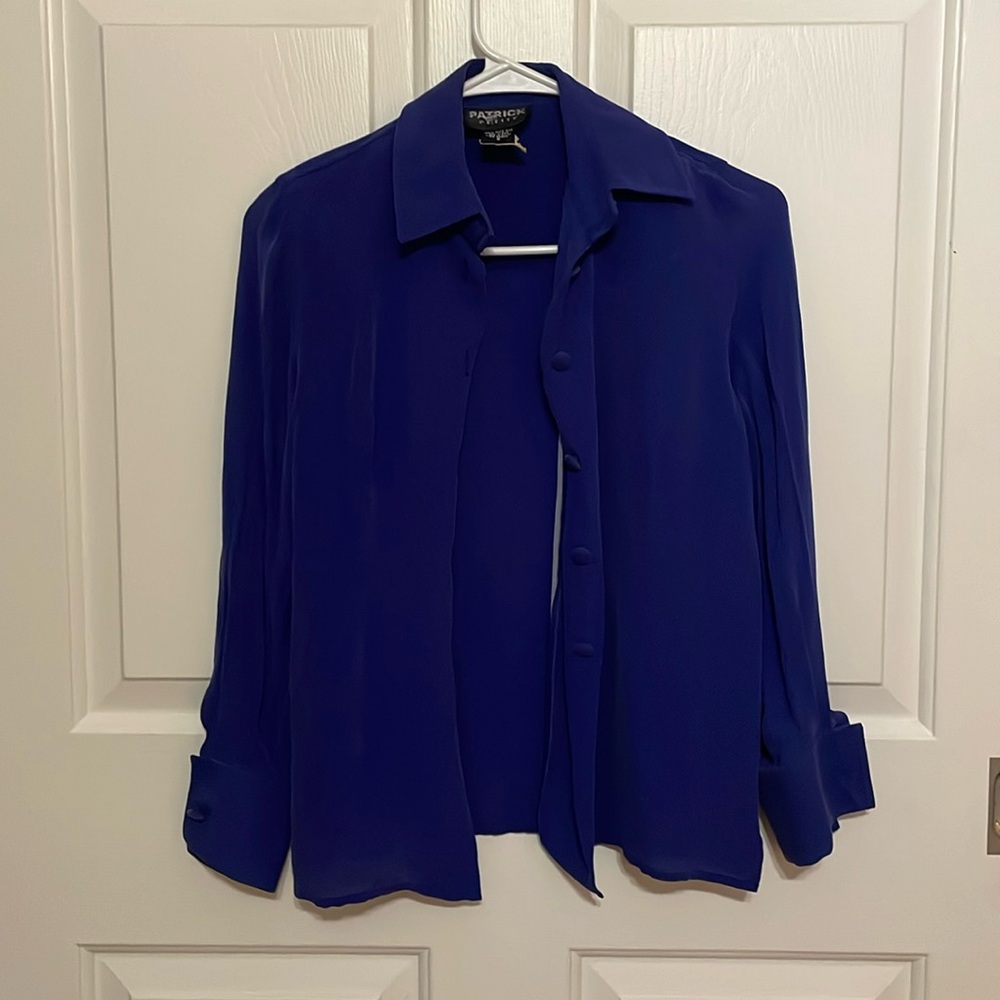 Silk purple button down